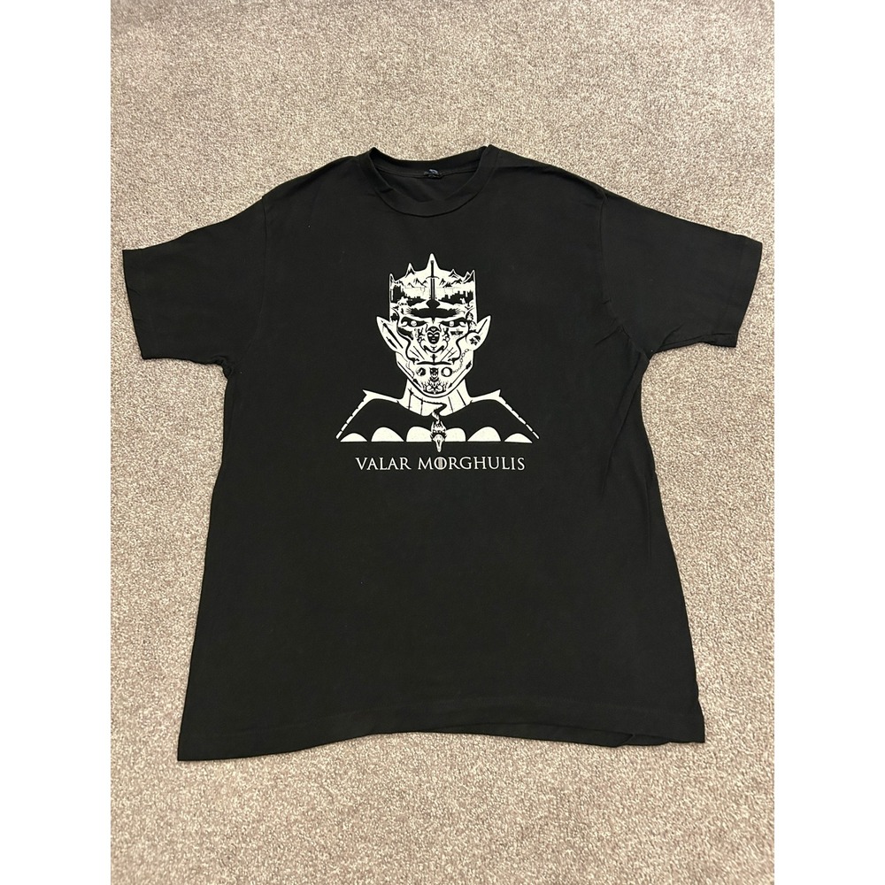 Game of Thrones T-Shirt Mens Large Black Excellent Valar Morghulis Night King